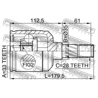 Шрус внутренний левый 33x35x28 фото
