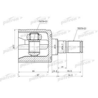 ШРУС внутренний 22x35x25 HYUNDAI GETZ 02-11, ACCENT/VERNA 99- фото