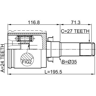 Шрус внутренний 24x35x27 фото 2