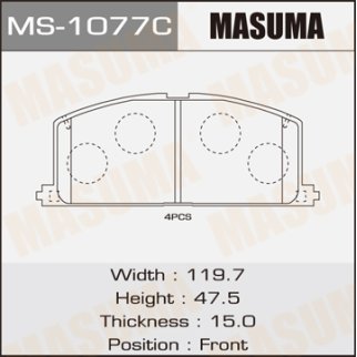 Колодки передние TOYOTA CALDINA MASUMA MS-1077 фото 1