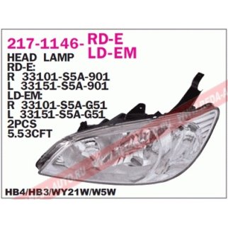 Фара передн лев с ЭК HONDA: CIVIC 03- фото