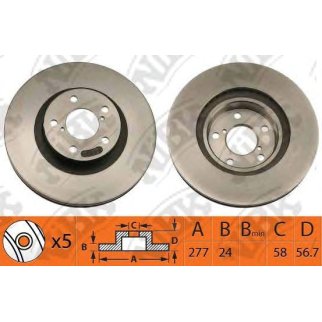 Диск тормозной передний вентилируемый NiBK RN1010 фото