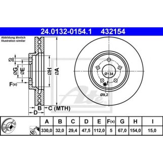 Диск тормозной передн, MERCEDES-BENZ: E-CLASS E 500 4-matic/E 500 4-matic 02-08, E-CLASS T-Model E 500 T 4-matic/E 500 T 4-matic 03-09 фото