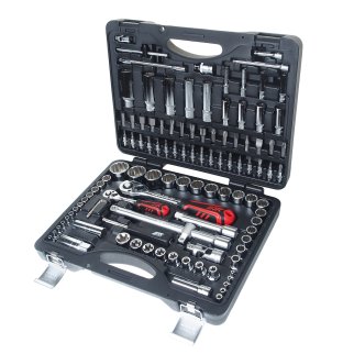 Набор головок торцевых и вставок 1/4" 1/2" 12гр 110пр. кейс JTC фото