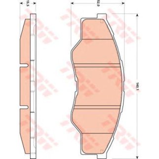 Колодки тормозные передние к-кт TRW GDB3500 фото