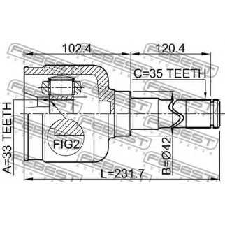 ШРУС внутренний передний FEBEST 2111-GELH фото