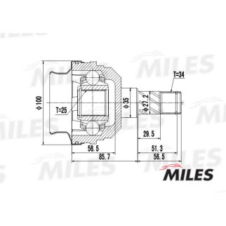 ШРУС внутренний MILES GA10022 фото 1