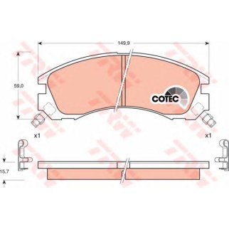 Колодки тормозные передние к-кт TRW GDB3200 фото