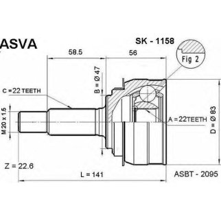 ШРУС наружный ASVA SK-1-158 фото