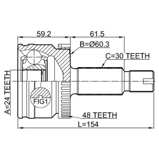 Шрус наружный 24X61X30 фото 2