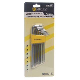 Набор ключей TORX Г-образных удлиненных T10-T40 7пр. ЭВРИКА фото