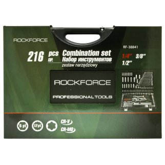 Набор инструмента 1/2"-1/4"-3/8" 216 предметов 6гр. ROCK FORCE фото 1