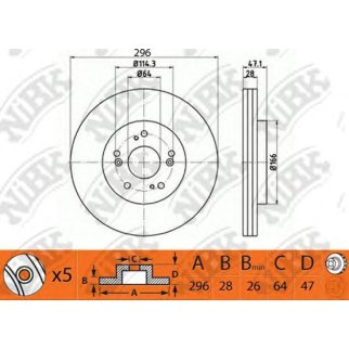 Диск тормозной передний NiBK RN1243 фото