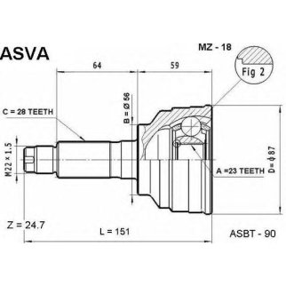ШРУС наружный ASVA MZ-1-8 фото