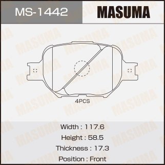 Колодки тормозные передние к-кт Masuma MS-1442 фото