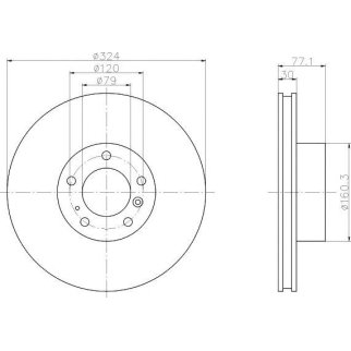 Диск тормозной передний вентилируемый TEXTAR 92058300 фото