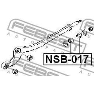 NSB017_сайлентблок зад. продол.рычага перед.моста! Nissan Patrol Y61 ZD30DDTI/TB48DE фото