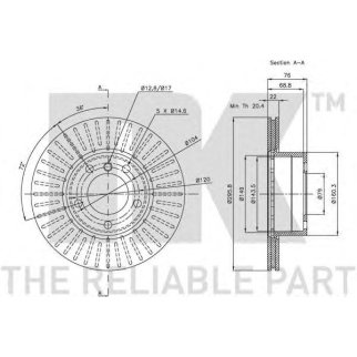 Диск тормозной передний с антикорозийным покрытием (296x22mm) / BMW 5 (E39) 96~ фото