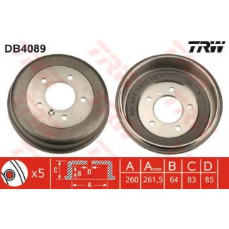 Барабан тормозной TRW DB4089 фото