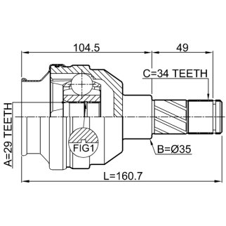 Шрус внутренний левый 29x35x34 фото 2