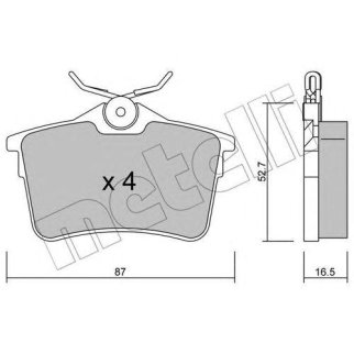 Колодки тормозные задние дисковые к-кт metelli 22-0816-0 фото
