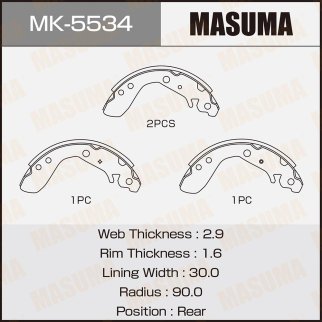 Колодки барабанные HONDA FIT MASUMA MK-5534 фото 1 Колодки барабанные HONDA FIT MASUMA MK-5534 фото 1