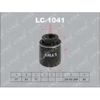 Фильтр масляный LYNXauto LC-1041 фото