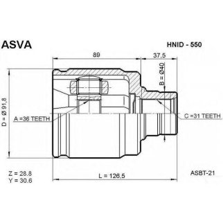 ШРУС ВНУТРЕННИЙ ЛЕВЫЙ 36x40x31 фото
