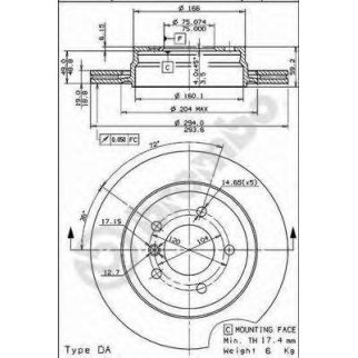 Диск тормозной brembo 09.7720.11 фото