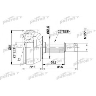Шрус привода PATRON PCV1125 фото