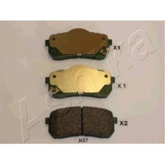 Колодки тормозные задние дисковые к-кт ashika 51-0K-K07 фото