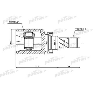 ШРУС внутренний 33x34.9x21 MITSUBISHI COLT Z32A/Z34A/Z36A 04- фото