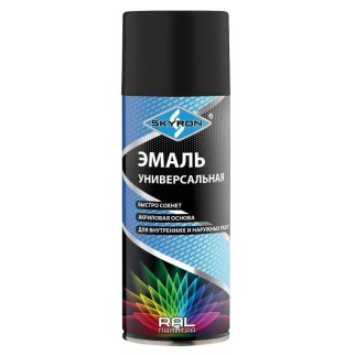 Эмаль SKYRON акрил. черная матовая (аэрозоль) 520 мл. фото