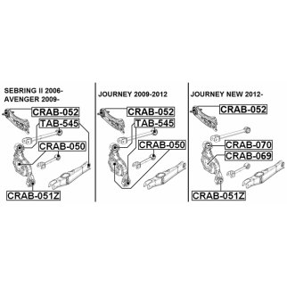 CRAB052_сайлентблок заднего рычага! Dodge Journey 09> фото 2