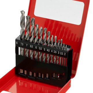 Набор сверл по металлу, 2-8мм HSS, 13 шт. метал. коробка цил. хвостовик MATRIX фото 3