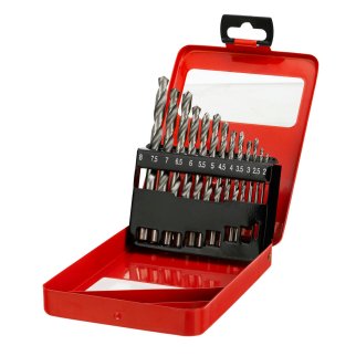 Набор сверл по металлу, 2-8мм HSS, 13 шт. метал. коробка цил. хвостовик MATRIX фото