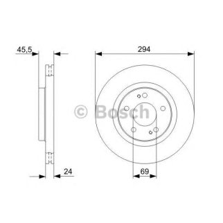 Диск тормозной передний вентилируемый BOSCH 0 986 479 372 фото