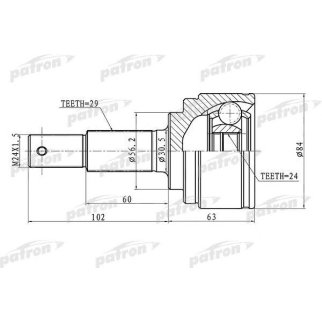 Шрус привода PATRON PCV1476 фото