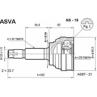 ШРУС наружный ASVA NS-1-9 фото