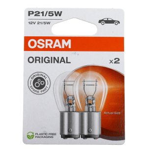Лампа 12V P21/5W 21/5W BAY15d OSRAM ORIGINAL LINE 2 шт. блистер 7528-02B фото 1