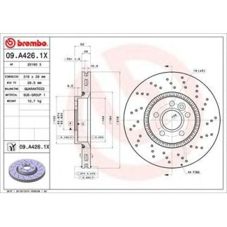 Диск тормозной brembo 09.A426.1X фото