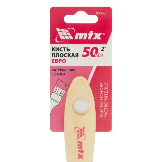 Кисть плоская "Евро" 2", натуральная щетина, деревянная ручка MATRIX 83053 фото 4