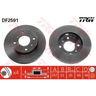Диск тормозной TRW DF2591 фото