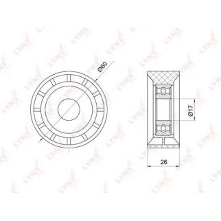Ролик дополнительный руч. ремня LYNXauto PB-7027 фото