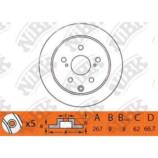 Диск тормозной задний NiBK RN1489 фото