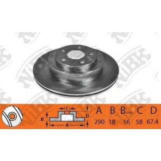 RN1508-NIBK_диск тормозной задний! Subaru Impreza/Legacy/Outback 2.0-3.0 12.02> фото