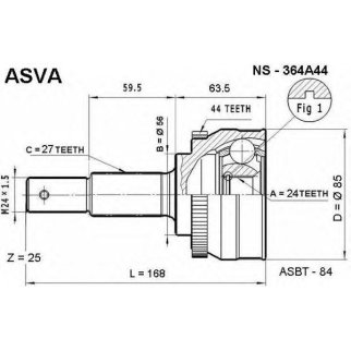 ШРУС наружный ASVA NS-3-64A44 фото