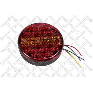 87-37153-SX_фонарь! LED круглый красный с жёлтой полосой без подсветки номера MAN/MB/Scania/DAF фото
