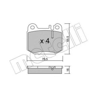 Колодки тормозные задние дисковые к-кт metelli 22-0564-0 фото