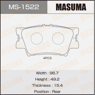 Колодки тормозные к-кт Masuma MS-1522 фото
